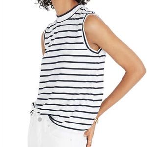 NWOT Madewell Mock Neck Stripe Tank Small